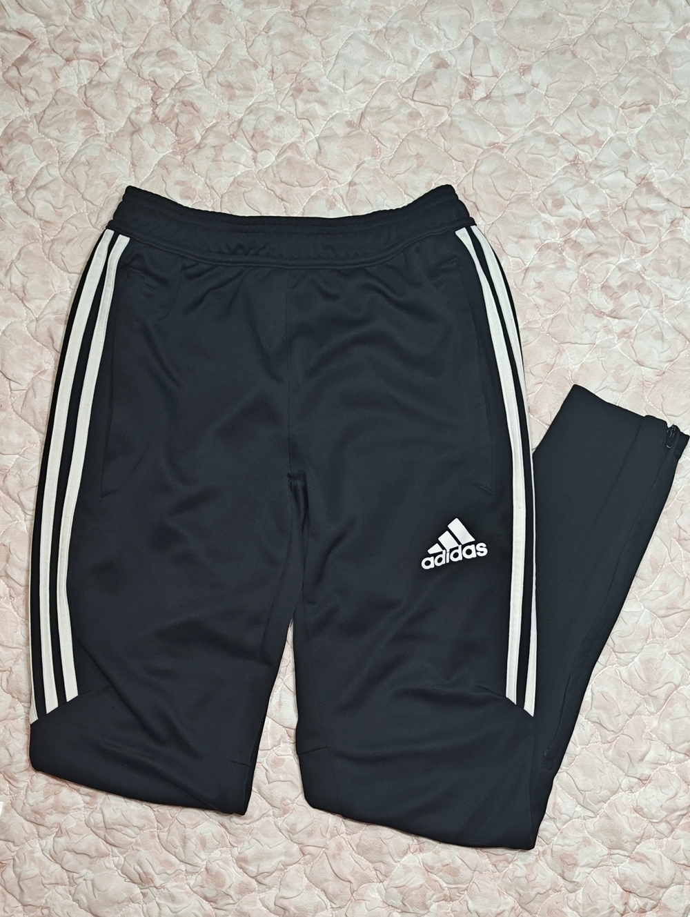 adidas Black Joggers with White Three-Stripe Sides